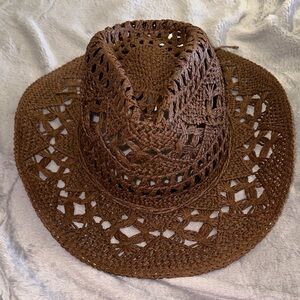 Brown Woven Straw Hat